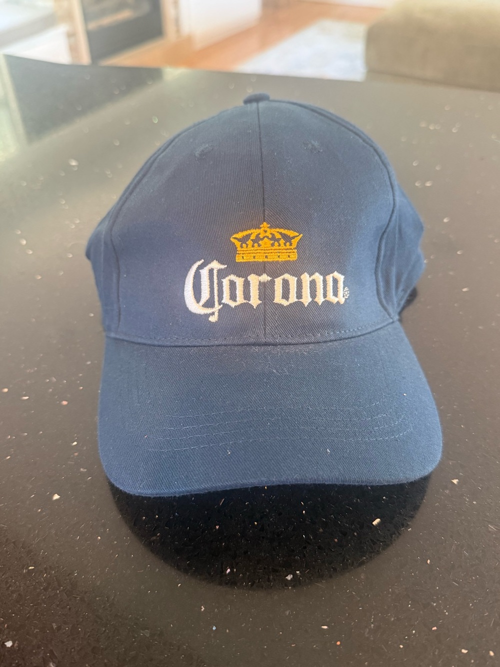 Corona Navy Blue Cap with Yellow Crown Logo
